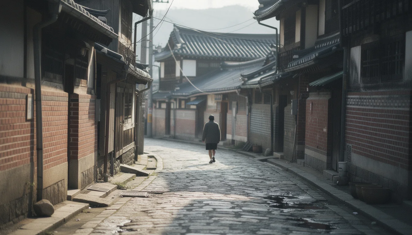 군산 원도심을 떠올리게 하는 오래된 근대 건물과 좁은 골목 풍경